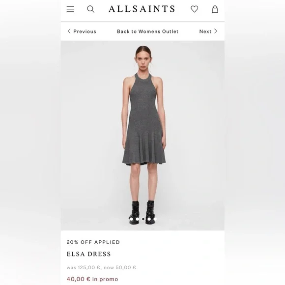 ALLSAINTS ELSA DRESS - Picture 2 of 2